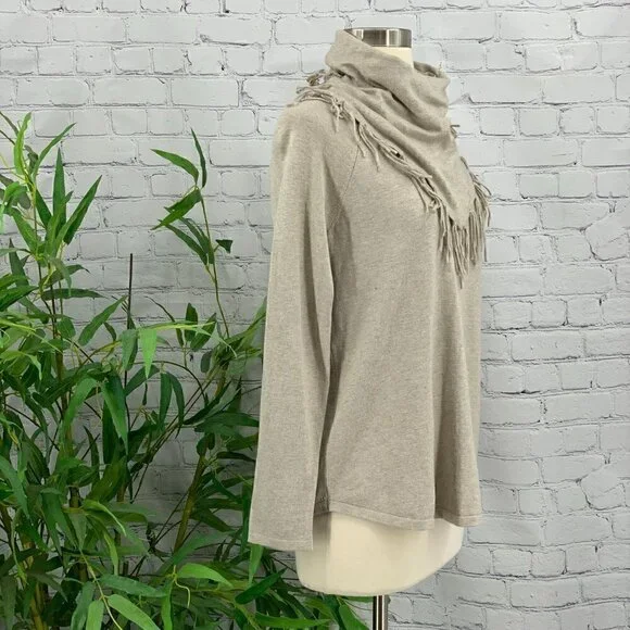 🎉Style & Co Petite Tan Long Sleeve Cowl Neck Top - Picture 2 of 7